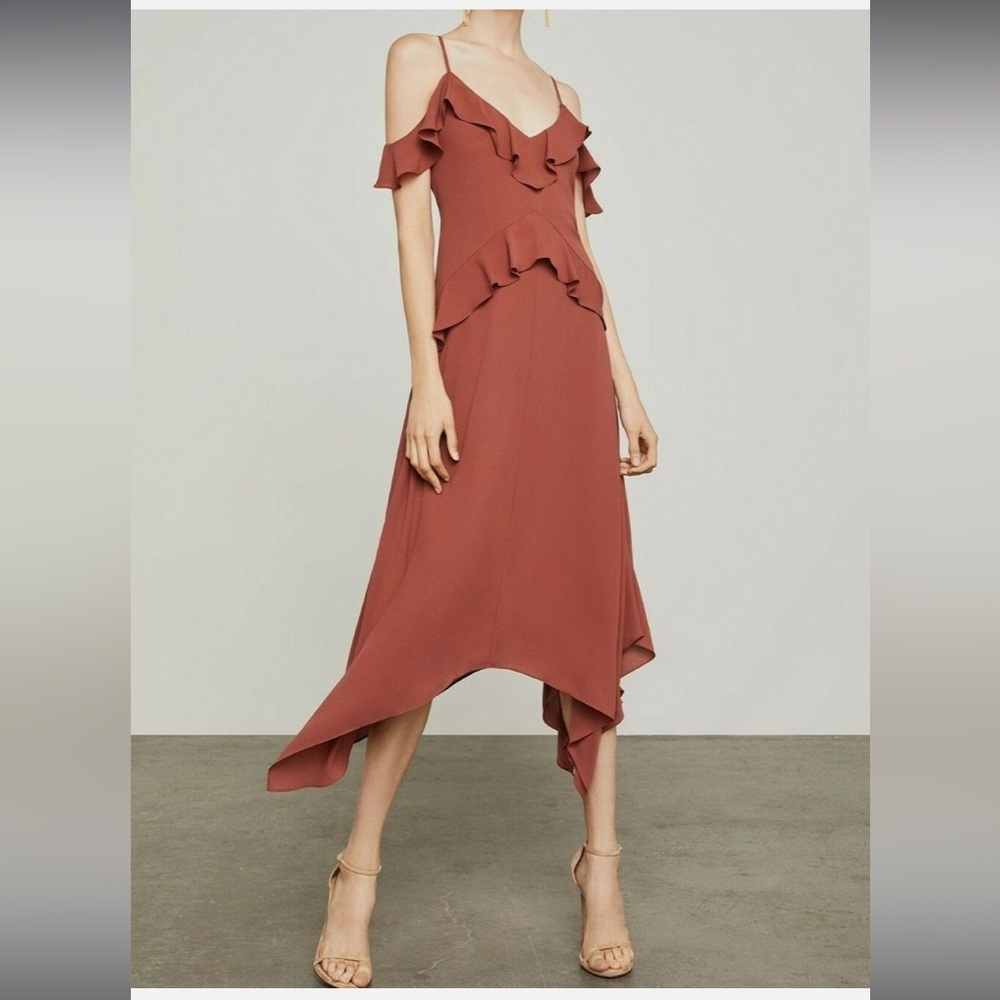 BCBGMaxAzria Rust/Orange Red High Low Dress